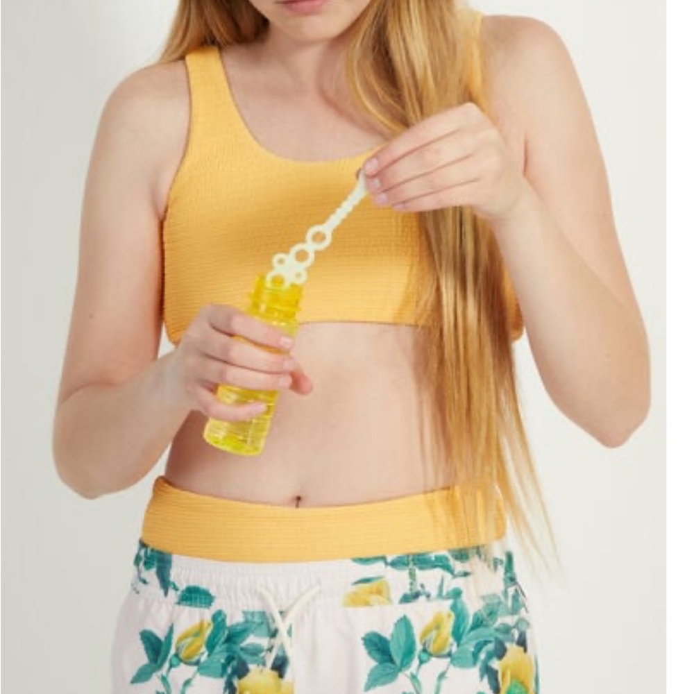 NWT PacSun Kids Orange Scrunched Bikini Swimsuit Set size 10